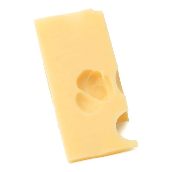 Cubetti Formaggio Blocco Formaggio Isolato Sfondo Bianco Ritaglio — Foto Stock