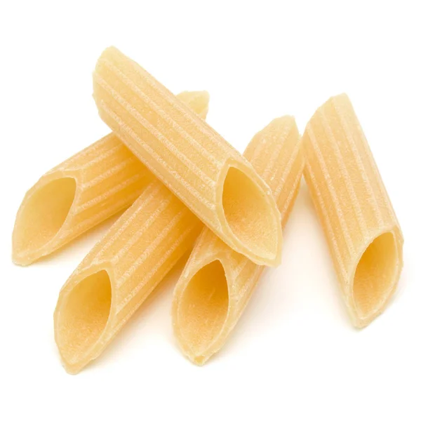 Massa Italiana Isolada Sobre Fundo Branco Pennoni Penne Rigate — Fotografia de Stock