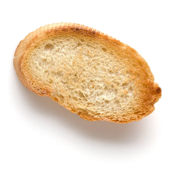 Geroosterd Stokbrood Segment Geïsoleerd Een Witte Achtergrond Close Toast Crouton — Stockfoto