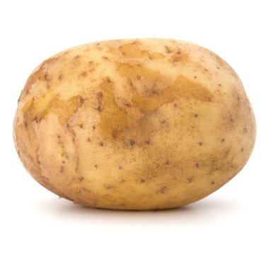 Beyaz arka plan üzerinde kesme izole yeni patates yumru