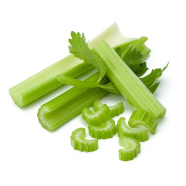 Beyaz arka plan kes şunu om kereviz sapı demet izole.