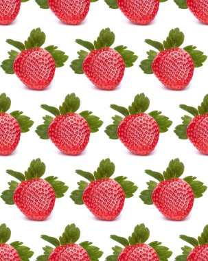 Çilek beyaz arka plan kesim izole. Dikişsiz gıda pa