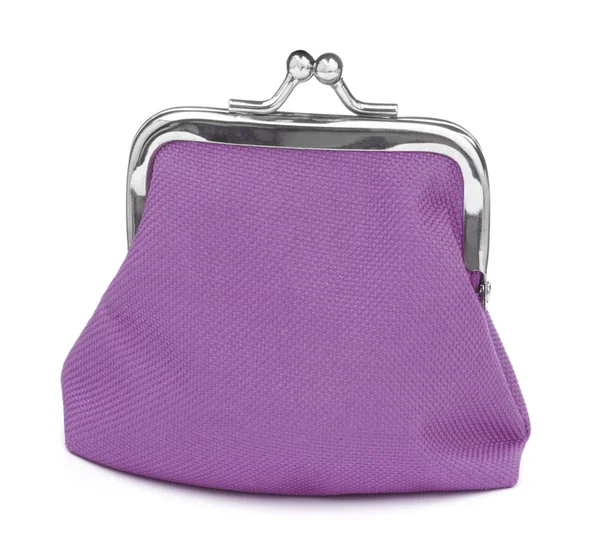 Portefeuille en argent lilas isolé sur fond blanc. Chargez le sac. Co — Photo