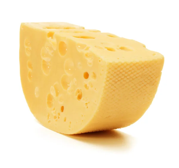 Cheese block isolated on white background cutout — Stock Photo, Image