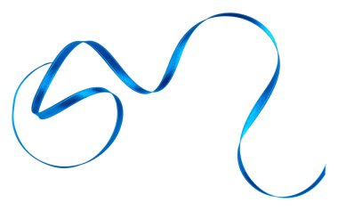 Beyaz arka plan cl izole mavi renkte parlak saten şerit