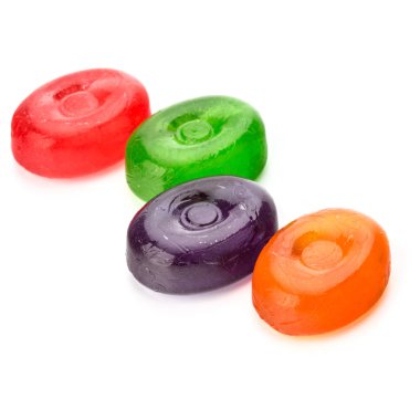 Şeker, şeker veya suga haşlanmış dört renkli meyve sert şeker