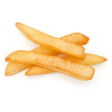 Fransız kızarmış patates beyaz arka plan üzerinde izole