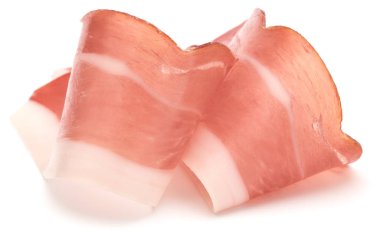 İtalyan prosciutto crudo veya jamon. Çiğ jambon. İzole üzerinde beyaz ba