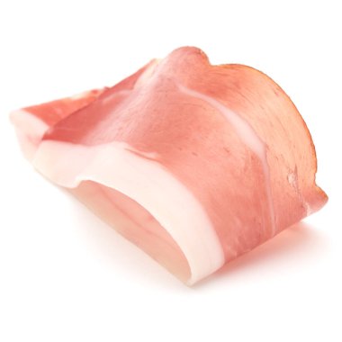 İtalyan prosciutto crudo veya jamon. Çiğ jambon. İzole üzerinde beyaz ba