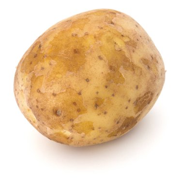 Beyaz arka plan üzerinde kesme izole yeni patates yumru