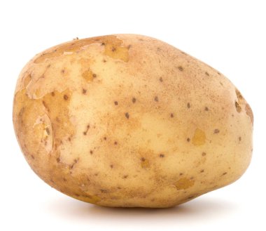 Beyaz arka plan üzerinde kesme izole yeni patates yumru