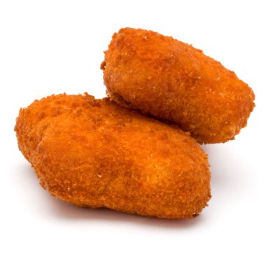 Beyaz arka plan üzerinde izole çıtır tavuk nuggets