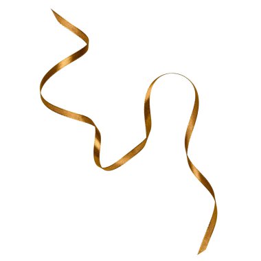 Beyaz arka plan c izole kahverengi renkte parlak saten şerit