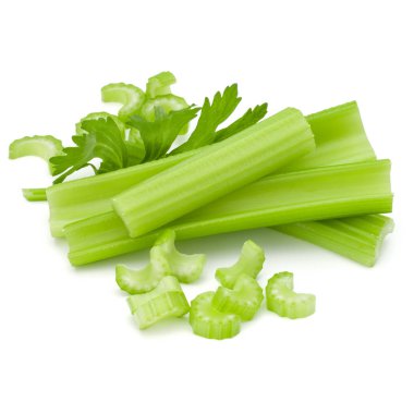 Beyaz arka plan kes şunu om kereviz sapı demet izole.