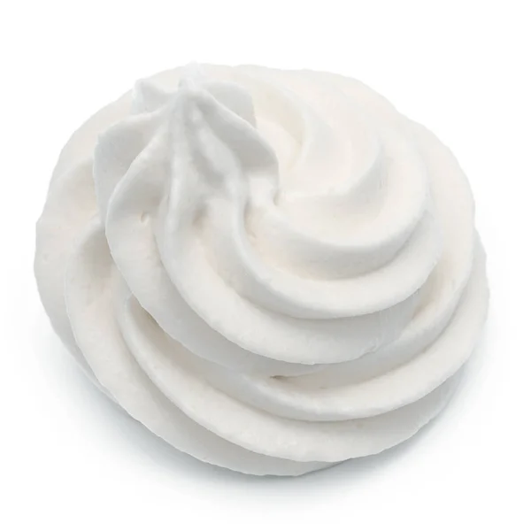 Whipped cream swirl  isolated on white background cutout — Stock Photo, Image