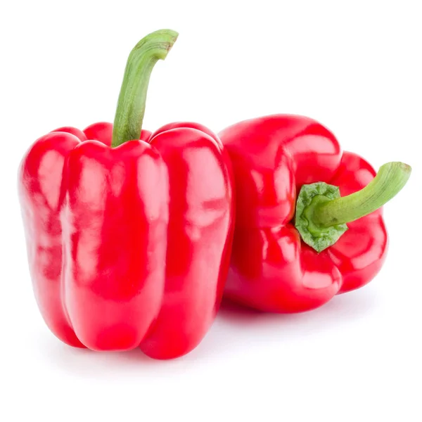 Twee zoete paprika geïsoleerd op een witte achtergrond knipsel — Stockfoto