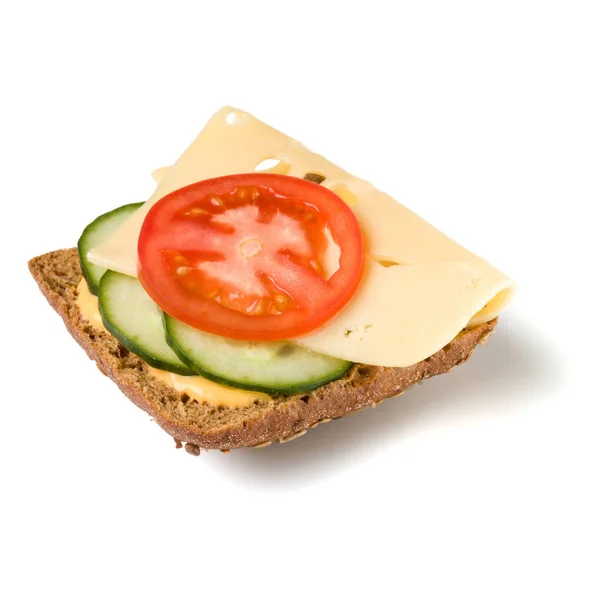 Crostini sandwich ouvert isolé sur fond blanc closeu — Photo