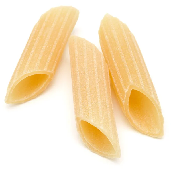 Italian pasta isolated on white background. Pennoni. Penne rigat — Stock Photo, Image