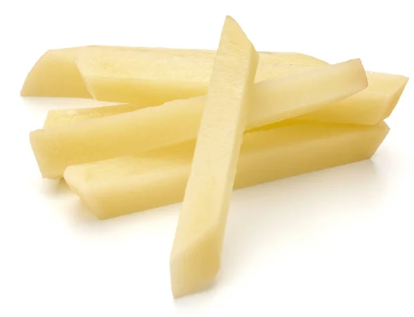 Syrové brambory nakrájené proužky pro hranolky izolované na w — Stock fotografie