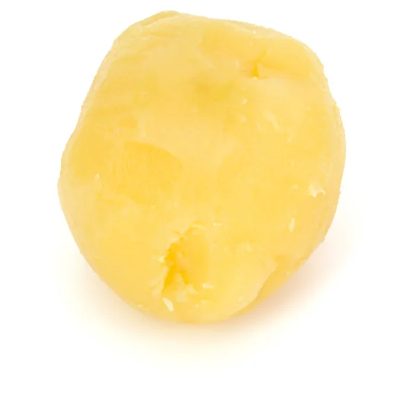Jedno gotowane obrane ziemniaki na białym tle na białe tło wyłącznik — Zdjęcie stockowe