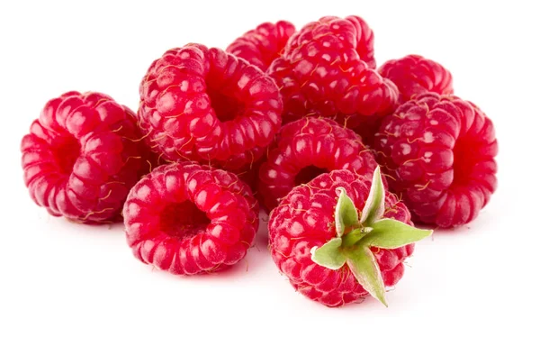 Ripe raspberries isolated on white background close up Stock Image