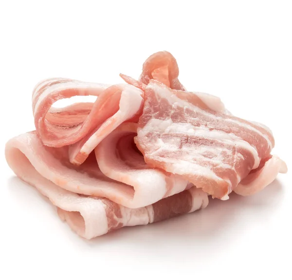 Sliced pork bacon isolated on white background cutout — Stock Image Sliced pork bacon isolated on white background cutout Stock Picture