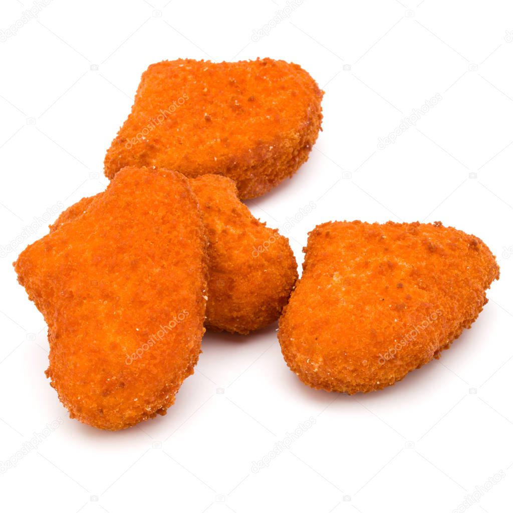 Crispy Chicken nuggets isolated on white background