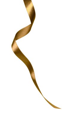 Beyaz arka plan c izole kahverengi renkte parlak saten şerit