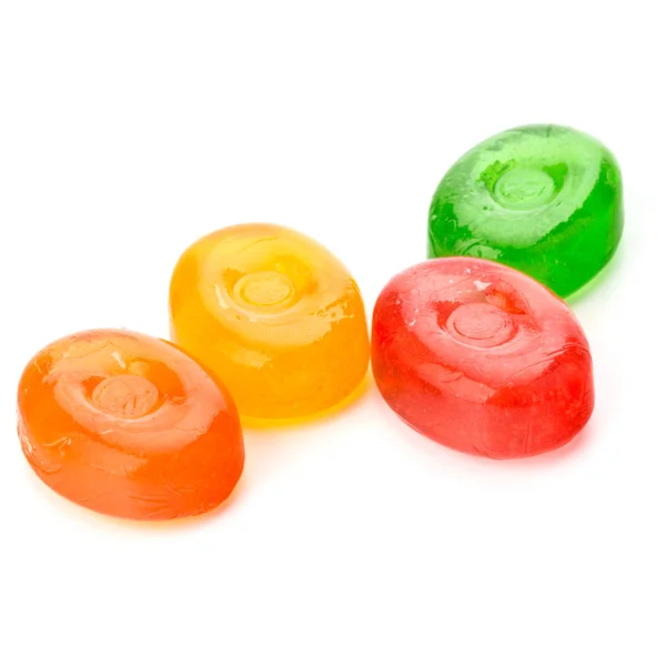 Şeker, şeker veya suga haşlanmış dört renkli meyve sert şeker — Stok fotoğraf