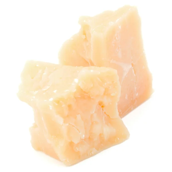 ホワイト バック グラウンド素材に分離されたパルメザン チーズ — ストック写真