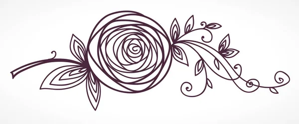 Rose. Disegno stilizzato a mano fiore — Vettoriale Stock