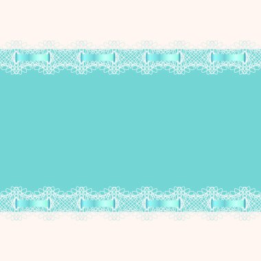 Dantel ve kurdeleyle süslenmiş soyut bir arkaplan. İleti için çerçeve
