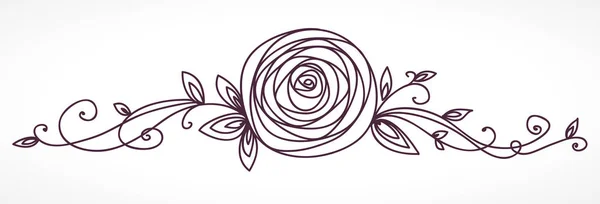 Rosa flor. Elemento decorativo de diseño floral . — Vector de stock