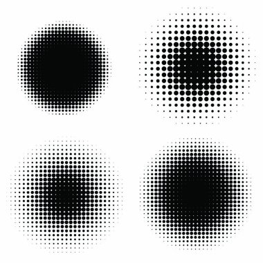 Soyut noktalı resim arka planları. Vektör küme, izole Modern tasarım öğesi.