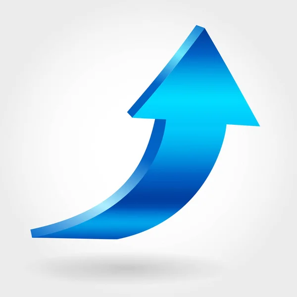 Blue arrow pointing upwards — Stock Vector