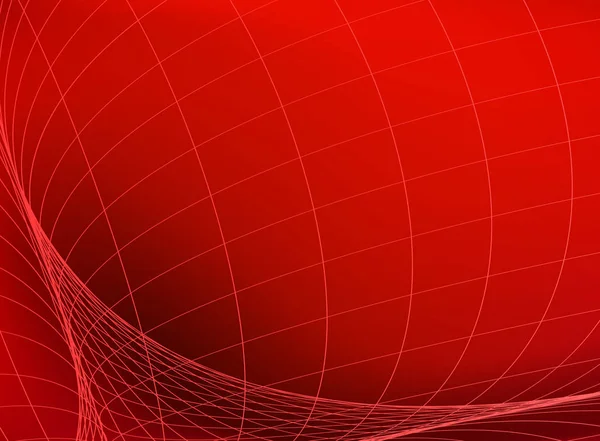 Estructura geométrica. Red en el espacio rojo. Banner de tecnología abstracta — Archivo Imágenes Vectoriales