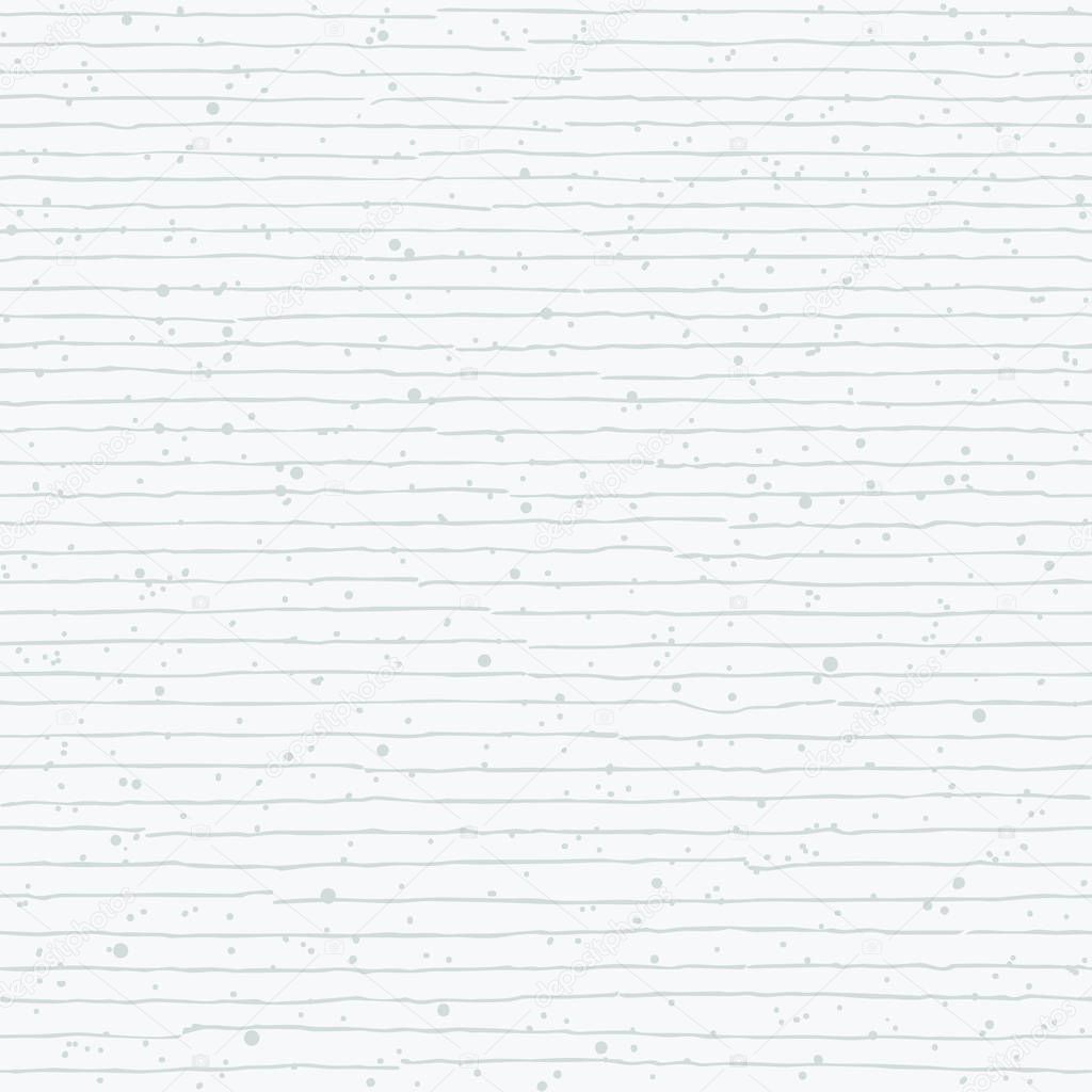 White seamless pattern. Hand drawn light grey lines and dots. Abstract striped background.