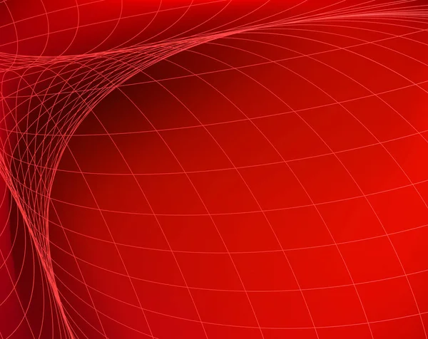 Geometrische structuur. Netwerk in rode ruimte. Banner voor abstracte technologie — Stockvector