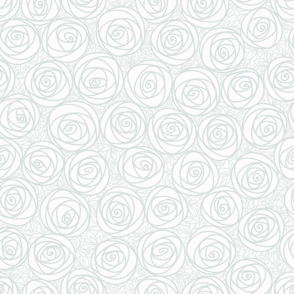 Белый Бесшовный Рисунок Контур Стилизованных Роз Абстрактный Цветочный Фон Элемент — стоковый вектор