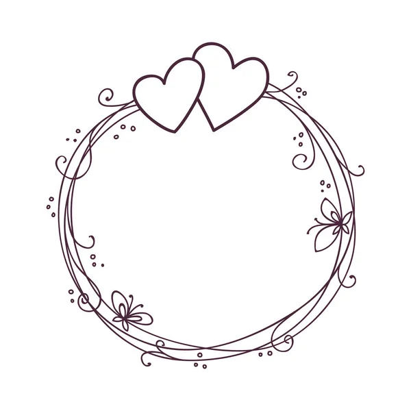Valentinstag. Hochzeitsvektor Hintergrund mit zwei Herzen — Stockvektor