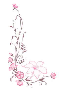 Çiçeklerin dekoratif arka planı. Zambak ile dikey çiçek deseni