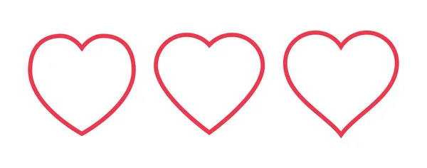 红心图标在白色背景上被隔离 一套爱的符号为网站标识 移动应用程序的用户界面设计 矢量说明性概要 — 图库矢量图片