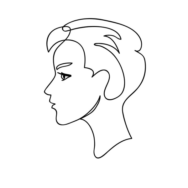 Diseño de concepto de arte Face Silhouette Line — Vector de stock