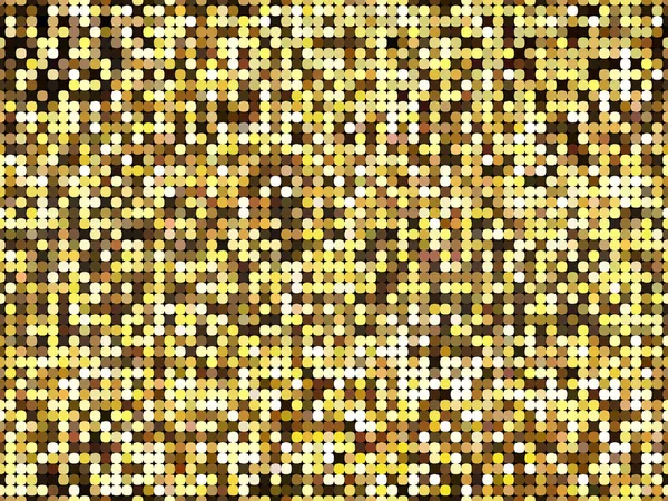 Golden abstract lights disco background. Square pixel mosaic — Stock Vector
