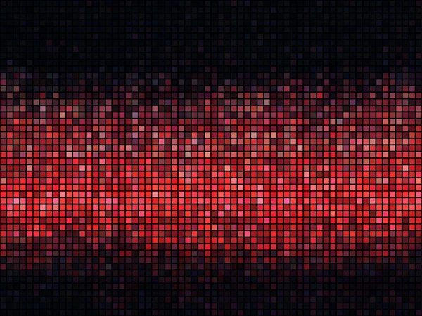 Rode abstracte lichten disco achtergrond. Vierkante pixel mozaïek — Stockvector