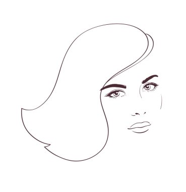 Kadın yüzü. Sarı saç modern tarz simgesi