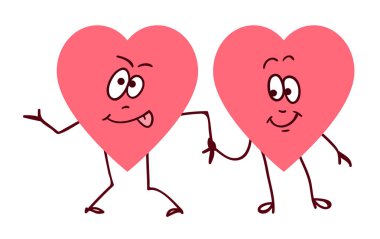 Bir çift kalp el ele tutuşuyor. Arkadaşlık anlayışı aşk desteği ve yardım. Aşk ya da cehennem sembolü. Korkmayın, sizinleyim.