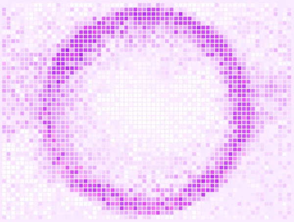 Ronde vierkante Pixel Mozaïek Vector Banner. Abstract licht Rond frame — Stockvector