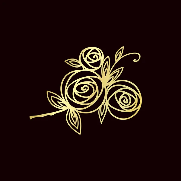 Růže. Stylizované kytice ruční kresba. Symbol osnovy. Dárek na svatbu, pozvánka k narozeninám. — Stockový vektor