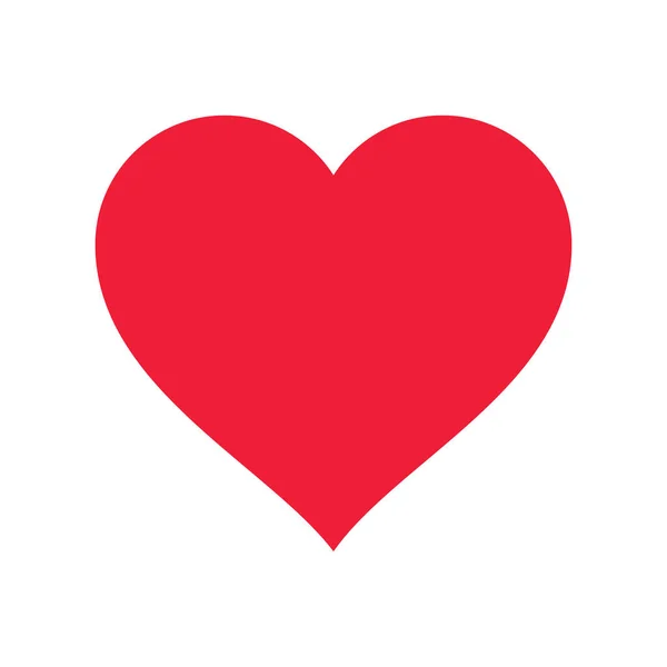 Corazón rojo Icono aislado sobre fondo blanco. Símbolo de amor para el logotipo del sitio web, diseño de interfaz de usuario aplicación móvil. Ilustración vectorial estilo plano — Vector de stock